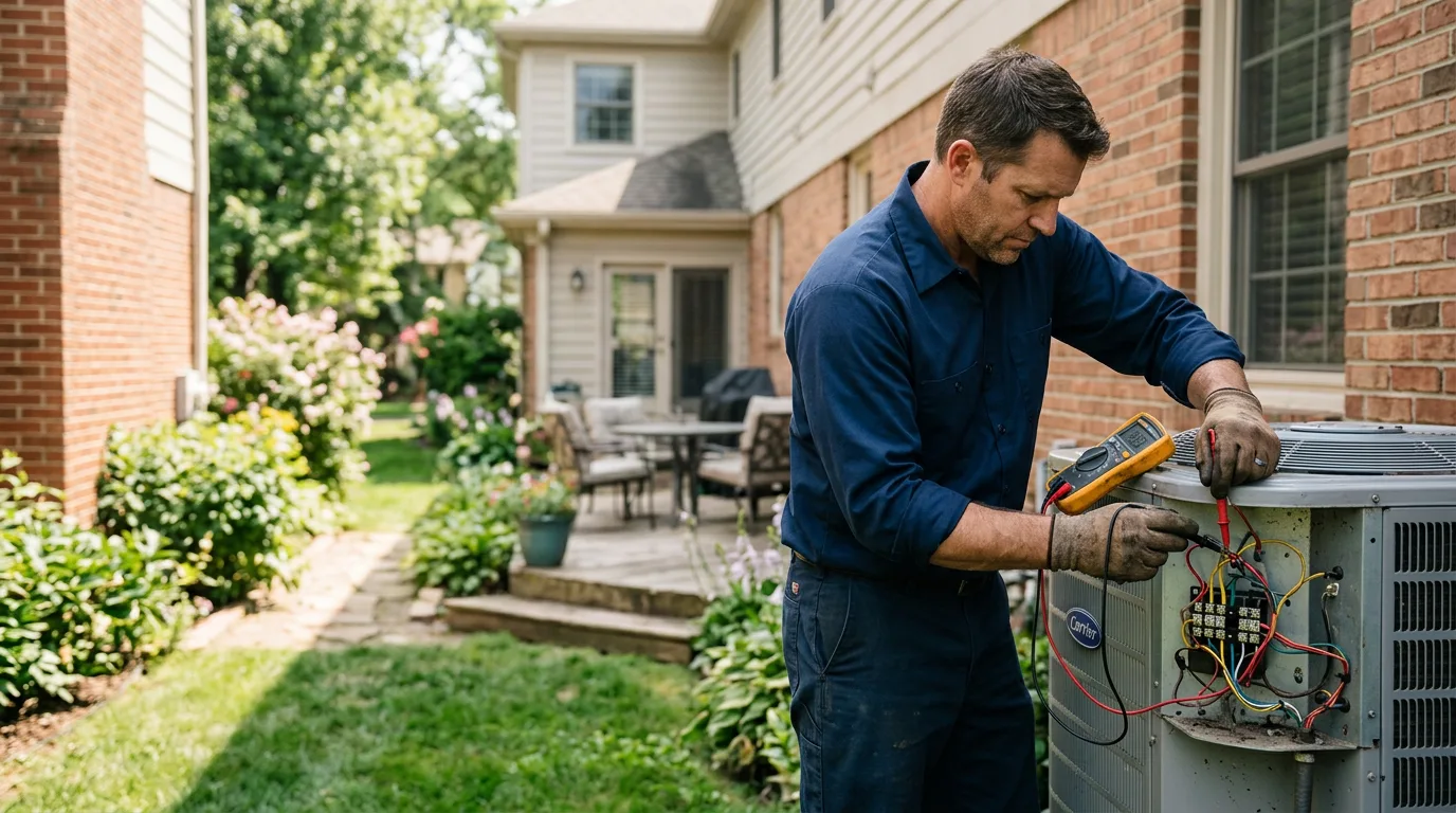 HVAC technician working near Watts, OK